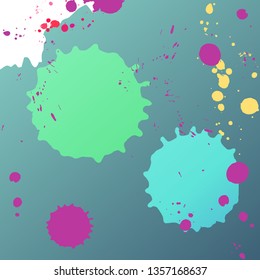 Vector abstract artistic graphic colorful ink drops texture background template
