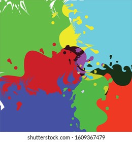 Vector abstract artistic graphic colorful ink drops texture background template
