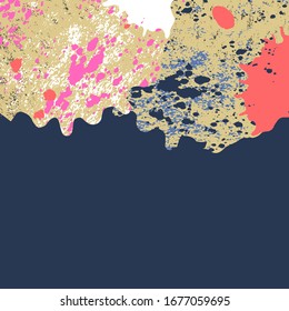 Vector abstract artistic graphic colorful ink drops texture background template