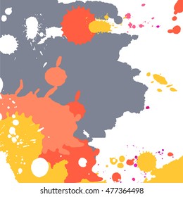 Vector abstract artistic graphic colorful ink drops texture background template