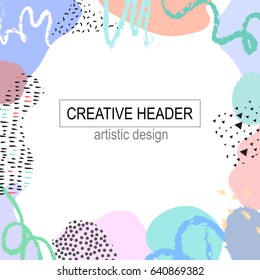 Vector Abstract artistic header background. Modern and stylish abstract design poster, cover, card design.illustration for your design. 