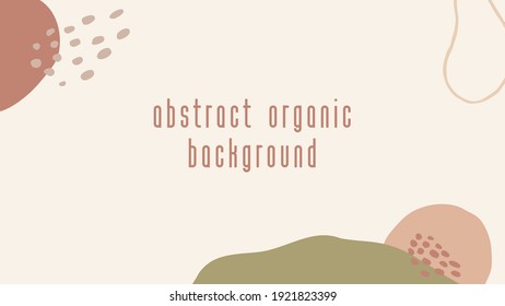 Vector abstract artistic horizontal banner background for social media marketing, brand identity design, packaging. Vintage fluid organic shapes in neutral terracotta burnt orange colors. Copy space