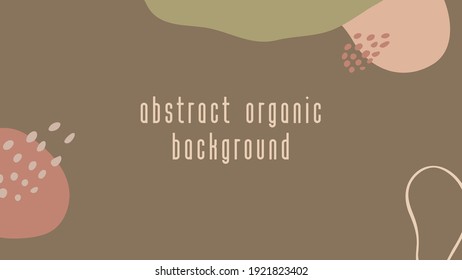 Vector abstract artistic horizontal banner background for social media marketing, brand identity design, packaging. Vintage fluid organic shapes in neutral terracotta burnt orange colors. Copy space