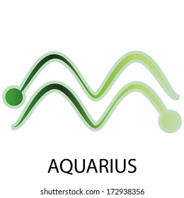 Vector Abstract Astrological Sign Aquarius Icon Isolated