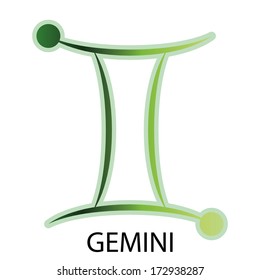 Vector Abstract Astrological Sign Gemini Icon Isolated