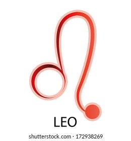 Vector Abstract Astrological Sign Leo Icon Isolated