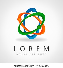 vector abstract atom icon design 