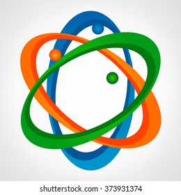 vector abstract atom icon design 
