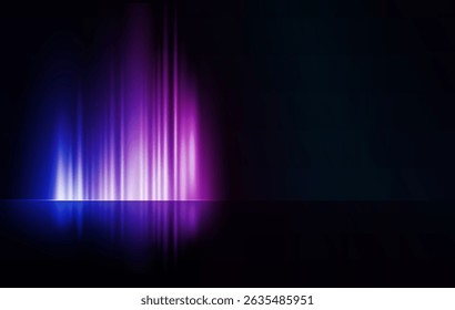 Vector Abstract Aurora Borealis Lights Effect. Soundwave. Glowing reflection Flare. Astral magic light