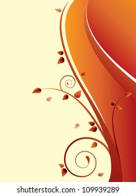 Vector abstract autumn background with floral elements