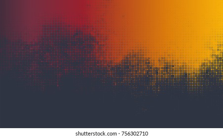 Vector abstract autumn background. Halftone  grunge design.