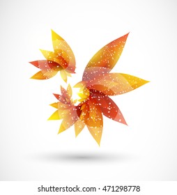 Vector  abstract autumn background with  leaves. Eps 10