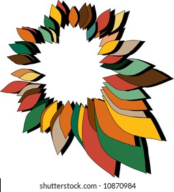 vector abstract autumn leaf wreath