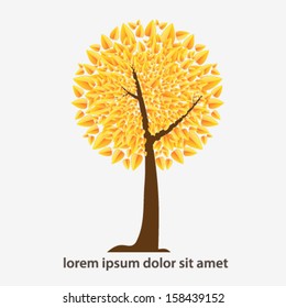 Vector abstract autumn tree illustration