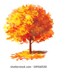 Vector of abstract autumnal tree.