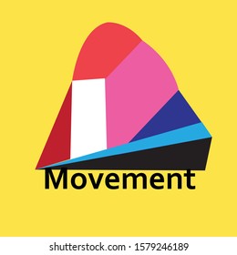 Vector abstract avant-garde background of geometric colored objects. Template for cover, poster or web page design.