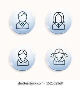 Vector abstract avatar buttons