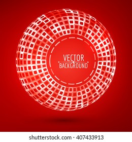 Vector abstract background. 3D circle with place for text.