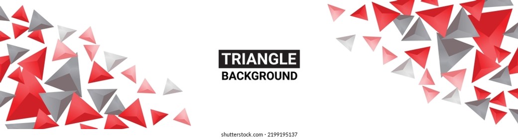 Vector abstract background with 3d triangle shape, Red and gray color shapes