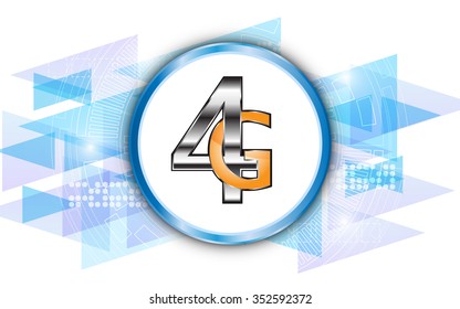vector abstract background 4g button technology communication innovation concept