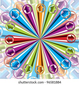 Vector abstract background with arrows explosion.