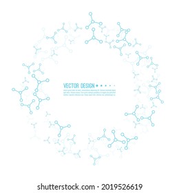 Fondo abstracto vectorial con átomos, estructuras moleculares. El concepto de innovación técnica y médica. 