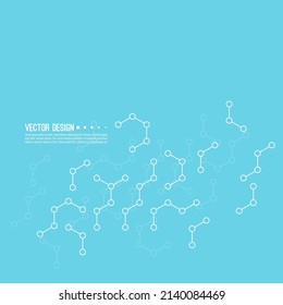 Vector abstract background with atoms, molecular structures. The concept of technical and medical innovation. 