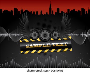 Vector abstract background with audio speakers.