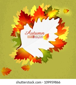 Vector abstract background with autumn leaves