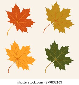 Vector abstract background with autumn maple leaves