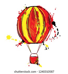 Vector abstract background with a balloon. Illustration for design of postcard, background, banner, poster and other.
