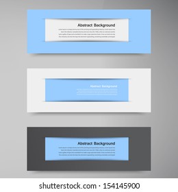Vector abstract background. Banner blue and label