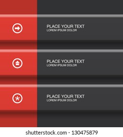 Vector abstract background / banners, red and black