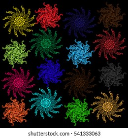 Vector abstract background. Based on ethnic ornaments. Can be used for wallpaper, pattern fills, web page background, surface textures.
