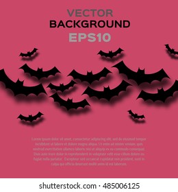 Vector abstract background with bats. Halloween