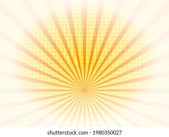Vector abstract background, Beams, bright yellow circle, retro style, shining backdrop, yellow color.