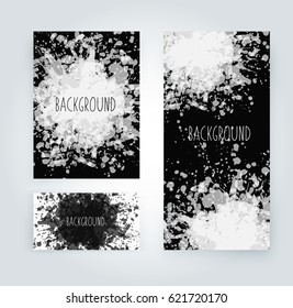 Vector abstract background with big splash and place for your text. Grunge Vector Illustration. Splatter template. Paint set for design use.