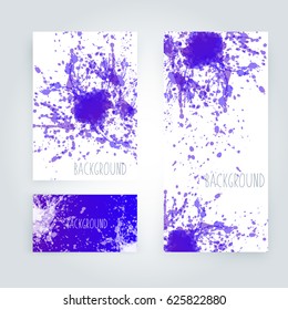 Vector abstract background with big splash and place for your text. Grunge Vector Illustration. Splatter template. Paint set for design use.
