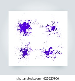 Vector abstract background with big splash and place for your text. Grunge Vector Illustration. Splatter template. Paint set for design use.