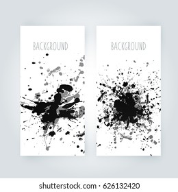 Vector abstract background with big splash and place for your text. Grunge Vector Illustration. Splatter template. Paint set for design use.
