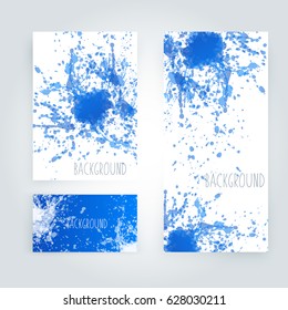 Vector abstract background with big splash and place for your text. Grunge Vector Illustration. Splatter template. Paint set for design use.