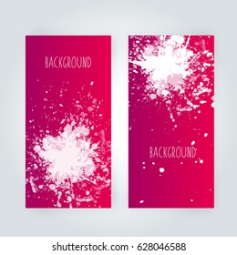 Vector abstract background with big splash and place for your text. Grunge Vector Illustration. Splatter template. Paint set for design use.