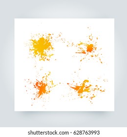 Vector abstract background with big splash and place for your text. Grunge Vector Illustration. Splatter template. Paint set for design use.