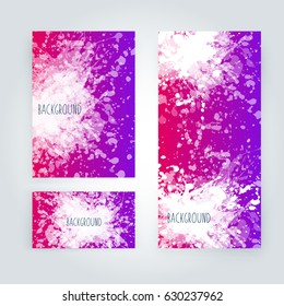 Vector abstract background with big splash and place for your text. Grunge Vector Illustration. Splatter template. Paint set for design use.