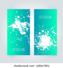 Vector abstract background with big splash and place for your text. Grunge Vector Illustration. Splatter template. Paint set for design use.