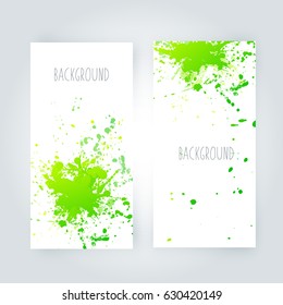 Vector abstract background with big splash and place for your text. Grunge Vector Illustration. Splatter template. Paint set for design use.