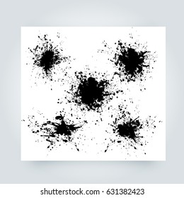 Vector abstract background with big splash and place for your text. Grunge Vector Illustration. Splatter template. Paint set for design use
