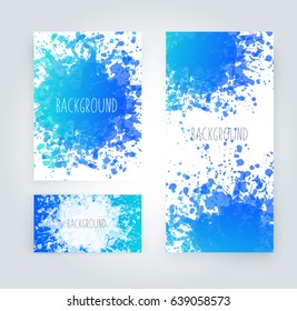 Vector abstract background with big splash and place for your text. Grunge Vector Illustration. Splatter template. Paint set for design use.