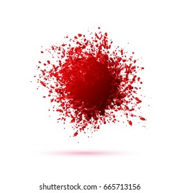 Vector abstract background with big splash. Grunge Vector Illustration. Splatter template. Paint set for design use. Ink spot