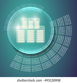 Vector abstract background and binary code and data storage